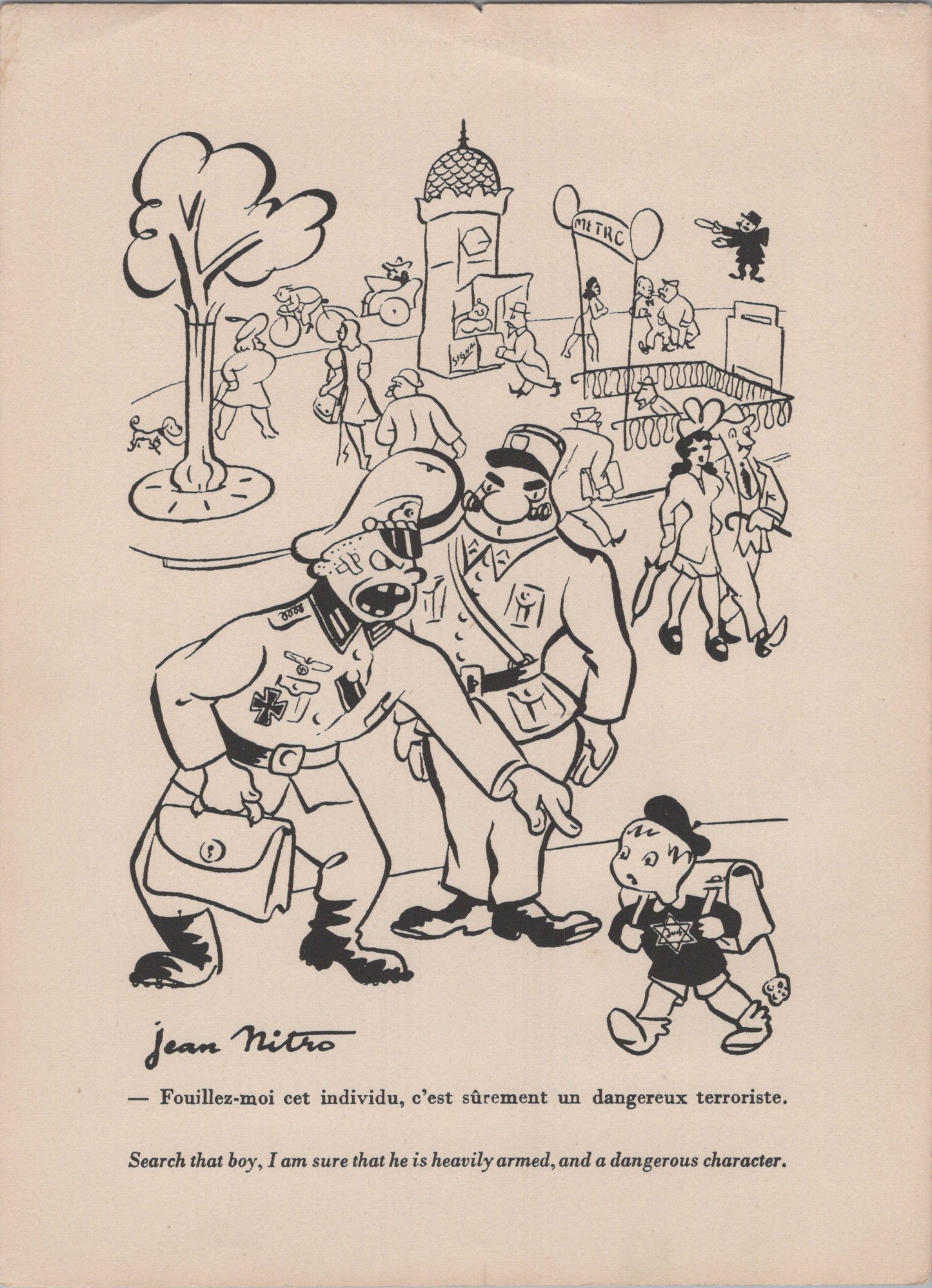 pochette avec 16 caricatures sur l'occupation édition limitée numérotée 1939-45
