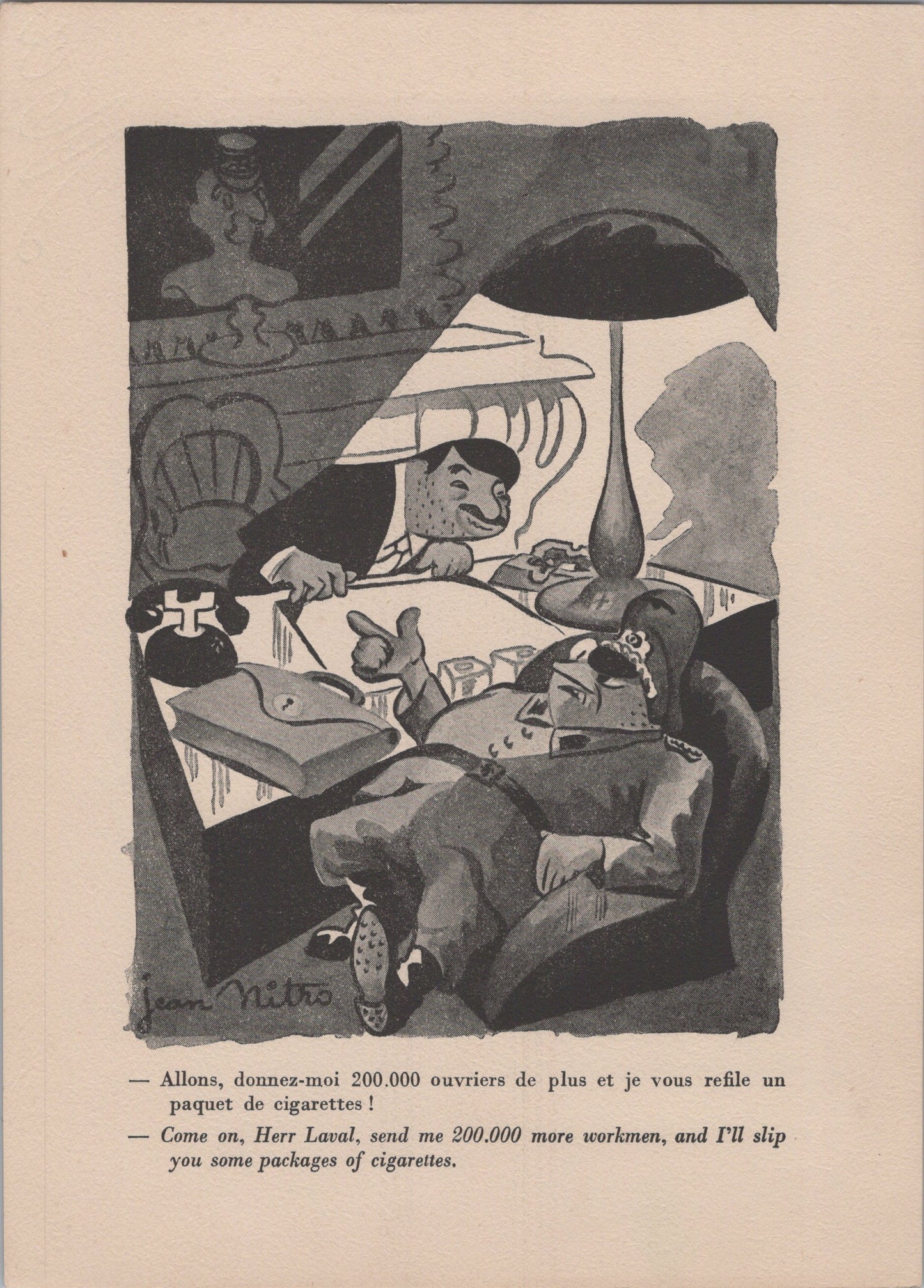 pochette avec 16 caricatures sur l'occupation édition limitée numérotée 1939-45