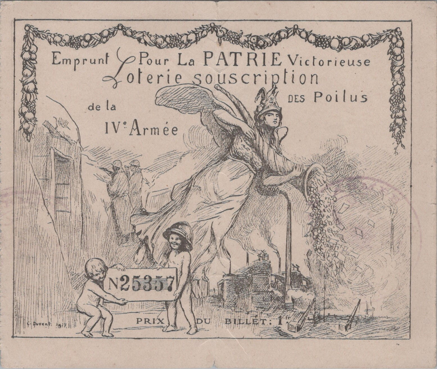 bon d'emprunt pour la patrie poilus de la IV armée 1917