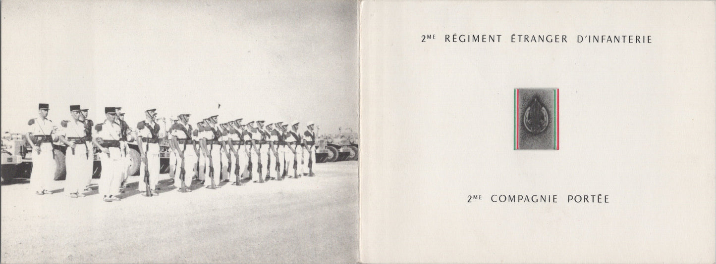 carte de correspondance avec photo 2° compagnie portée du 3°REI Légion Etrangère sahariens Algérie 1
