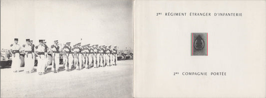 carte de correspondance avec photo 2° compagnie portée du 3°REI Légion Etrangère sahariens Algérie 1