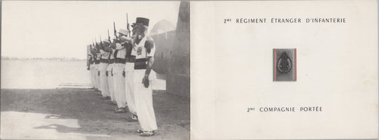 carte de correspondance avec photo 2° compagnie portée du 3°REI Légion Etrangère sahariens Algérie 2
