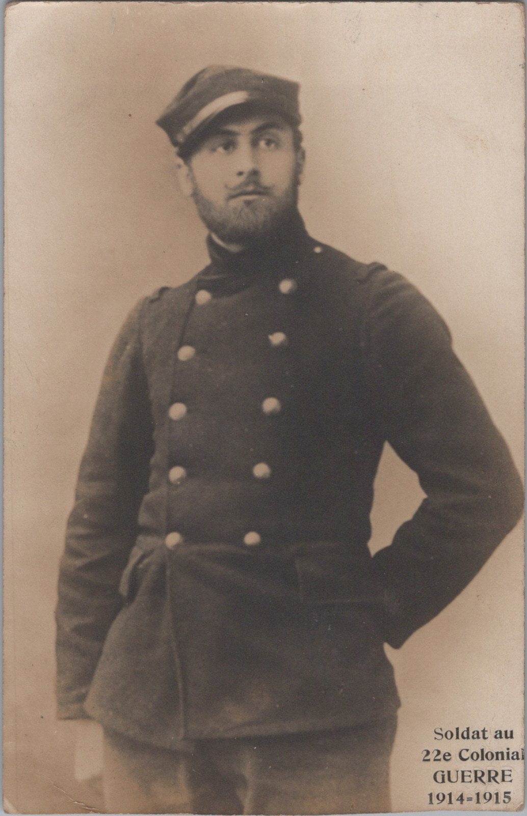 carte photo marsouin du 22°colonial New York 1914-1918