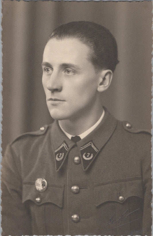 carte photo spahi du 7°RSA avec insigne 1946