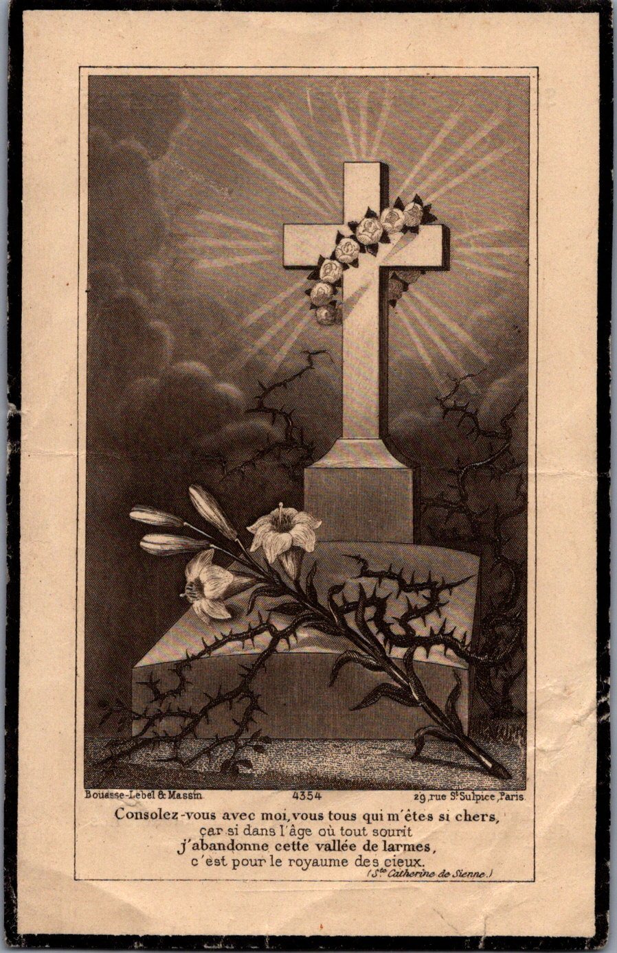 carte avis de décès d'un travailleur français de Vathiménil (54)mort en Allemagne 1945