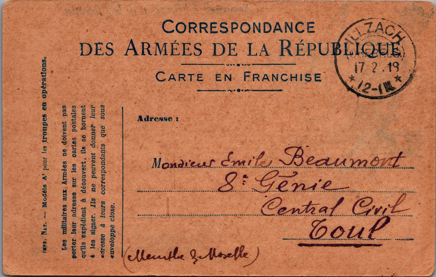 carte de correspondance militaire avec aviateur 1914-1918