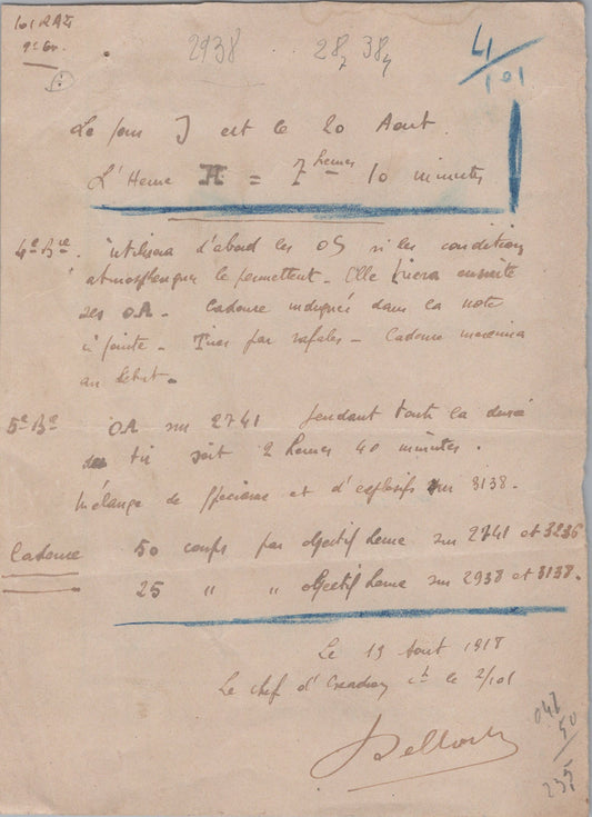 ordre d'attaque 20 aout 1918, 101°Rgt d'artillerie lourde