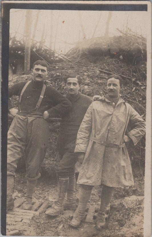 photo de poilus tranchées d'Alsace 1918 11x7 cm