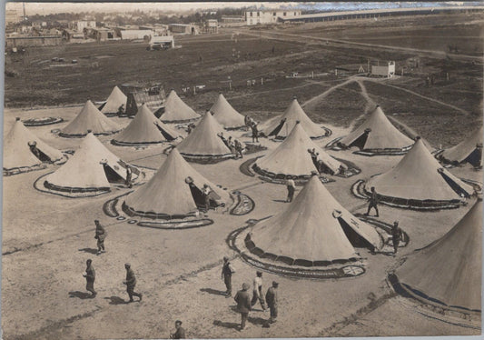 2 photos vue aérienne camp d'aviation Français Salonique 1914-1918 11x8 cm