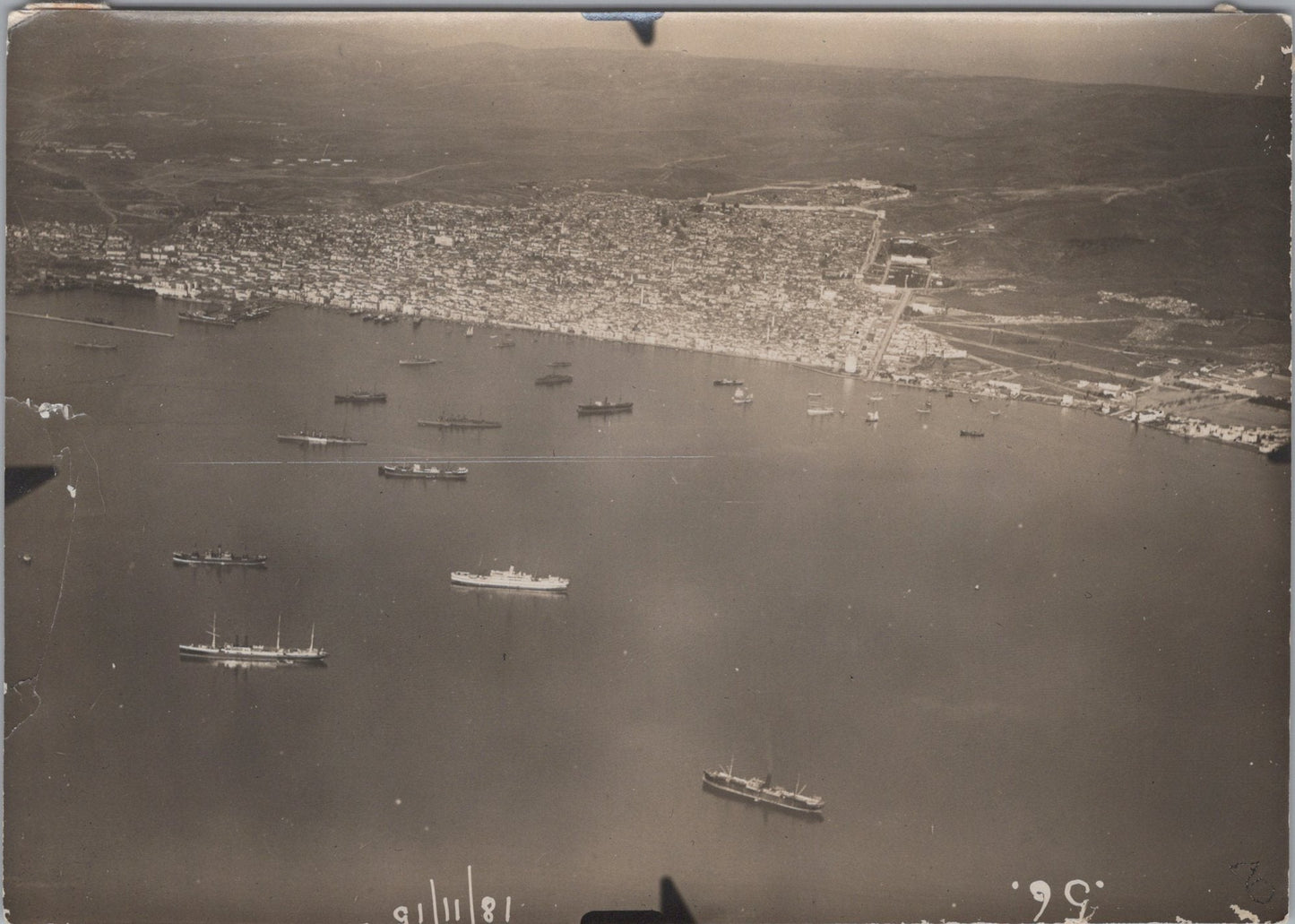 3 grandes photos vues aérienne de  Salonique 1914-1918  17x12 cm