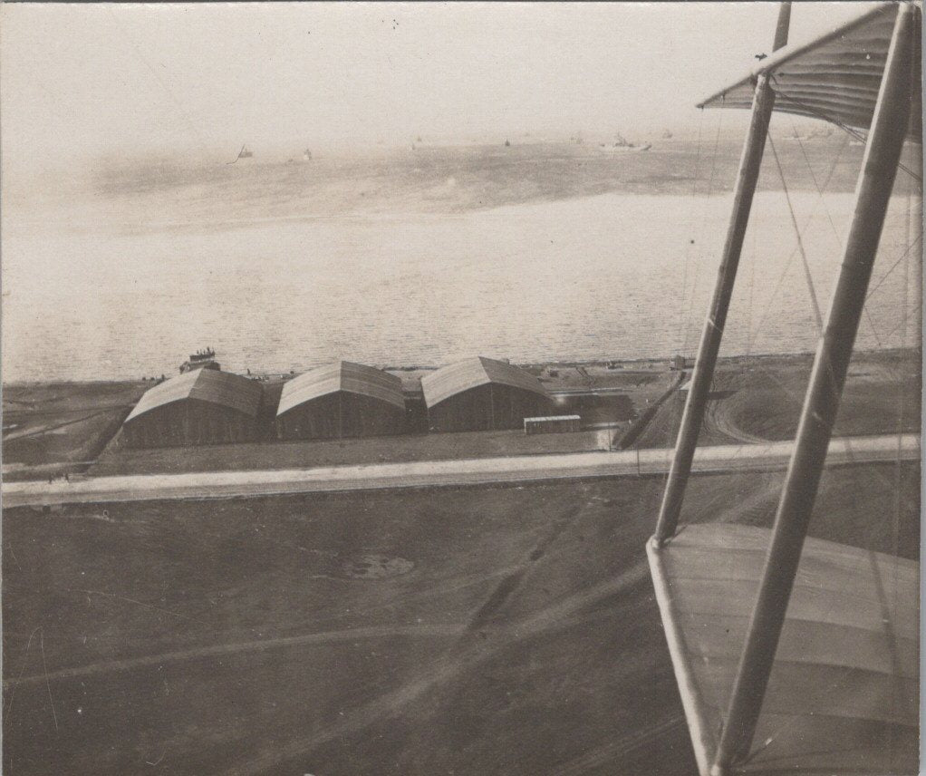 4 photos vue aérienne camp d'hydravions Français et anglais Salonique 1914-1918