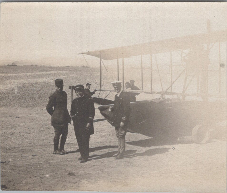 4 photos vue aérienne camp d'hydravions Français et anglais Salonique 1914-1918