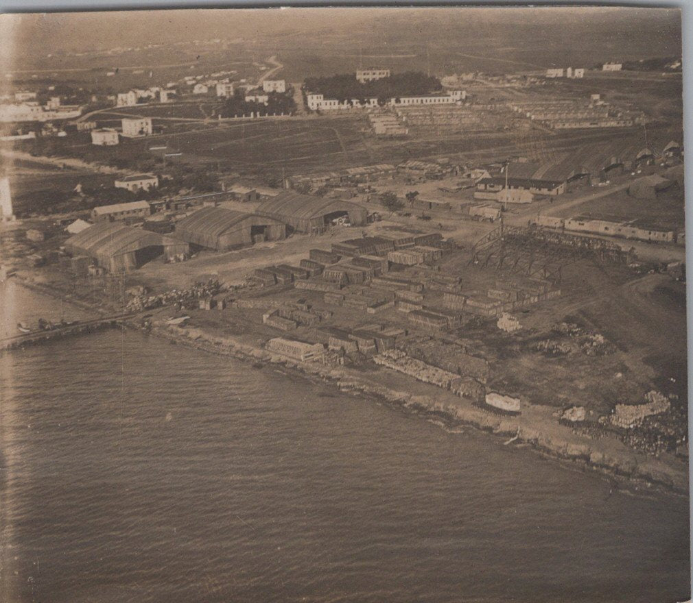 5 photos vue aérienne camp d'aviation Français et Salonique 1914-1918