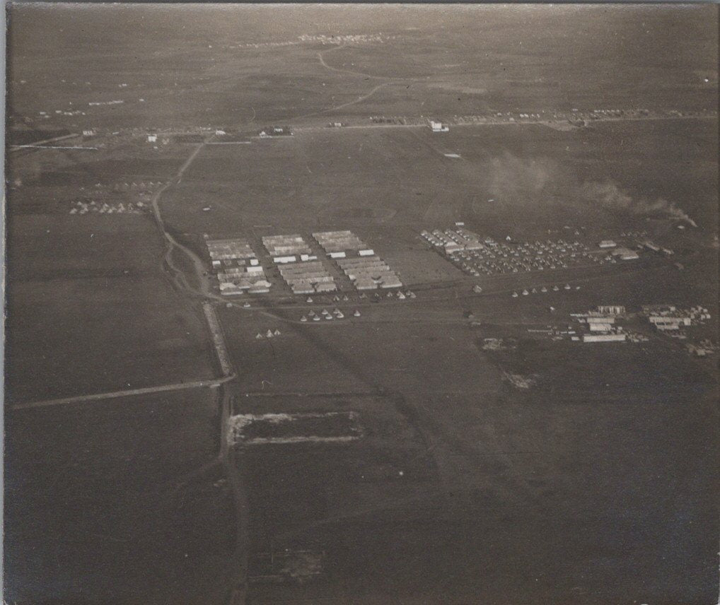 5 photos vue aérienne camp d'aviation Français et Salonique 1914-1918