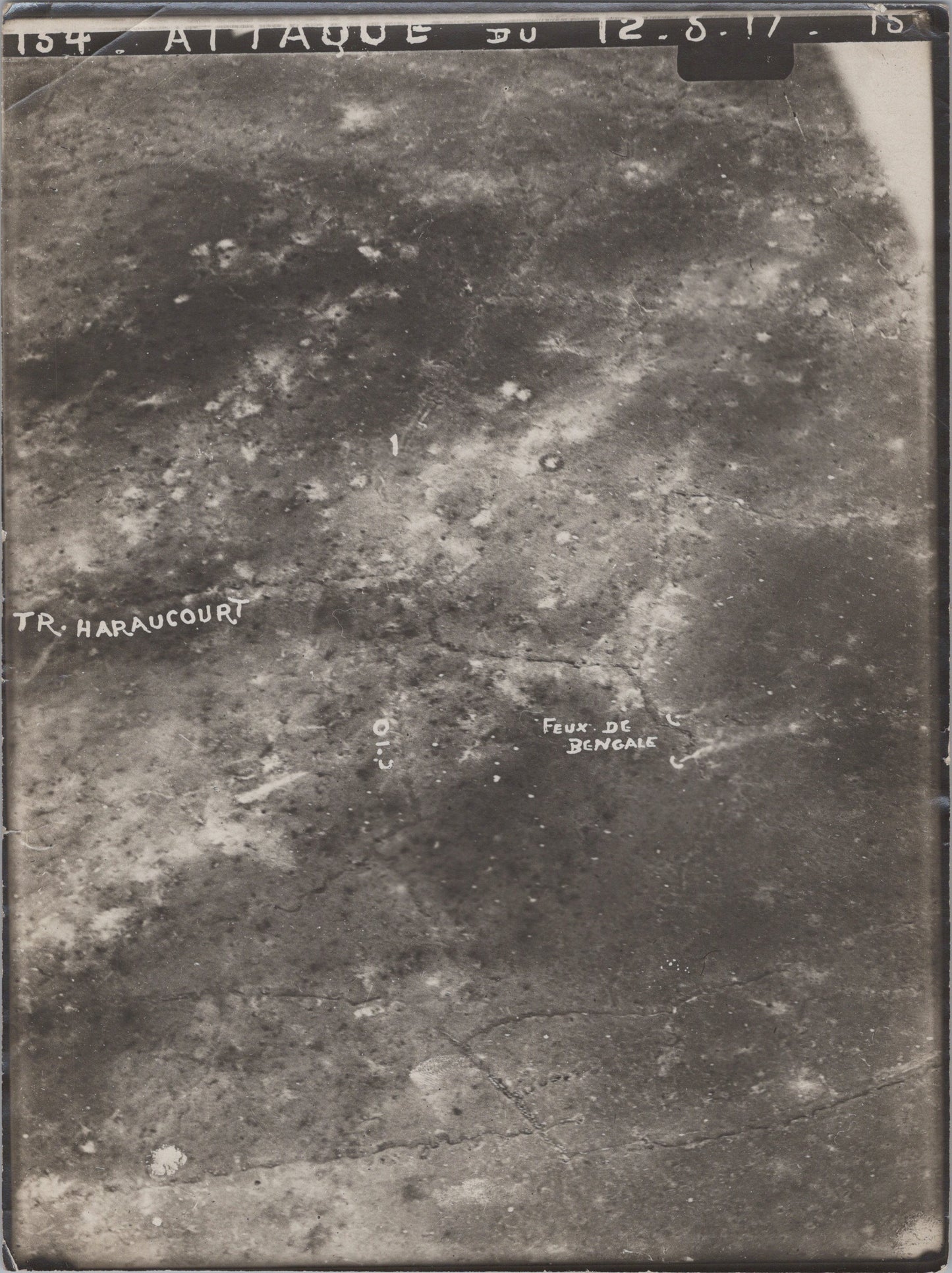 photo aérienne attaque du 12 mai 1917 tranchée Haraucourt
