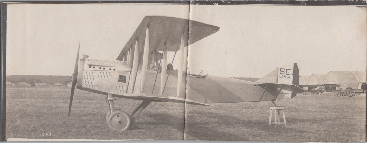 2 photos avion Français au camp d'aviation Français Salonique 1914-1918 23x9 cm