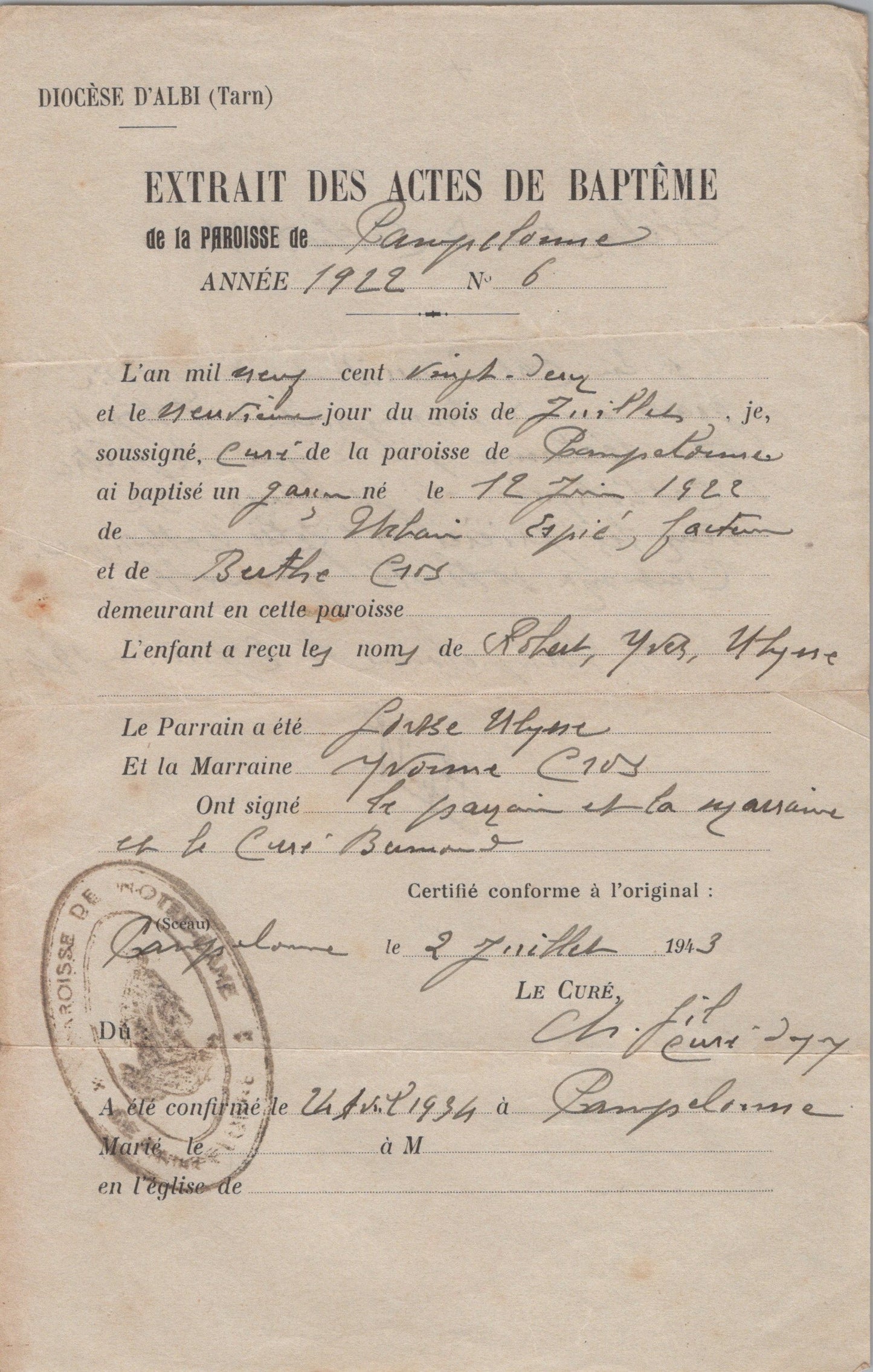 ensemble de courriers et documents pour un requis du STO de Toulouse 1939-45