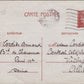 4 cartes de correspondance Pétain pour une femme du central téléphonique de Vichy 1942