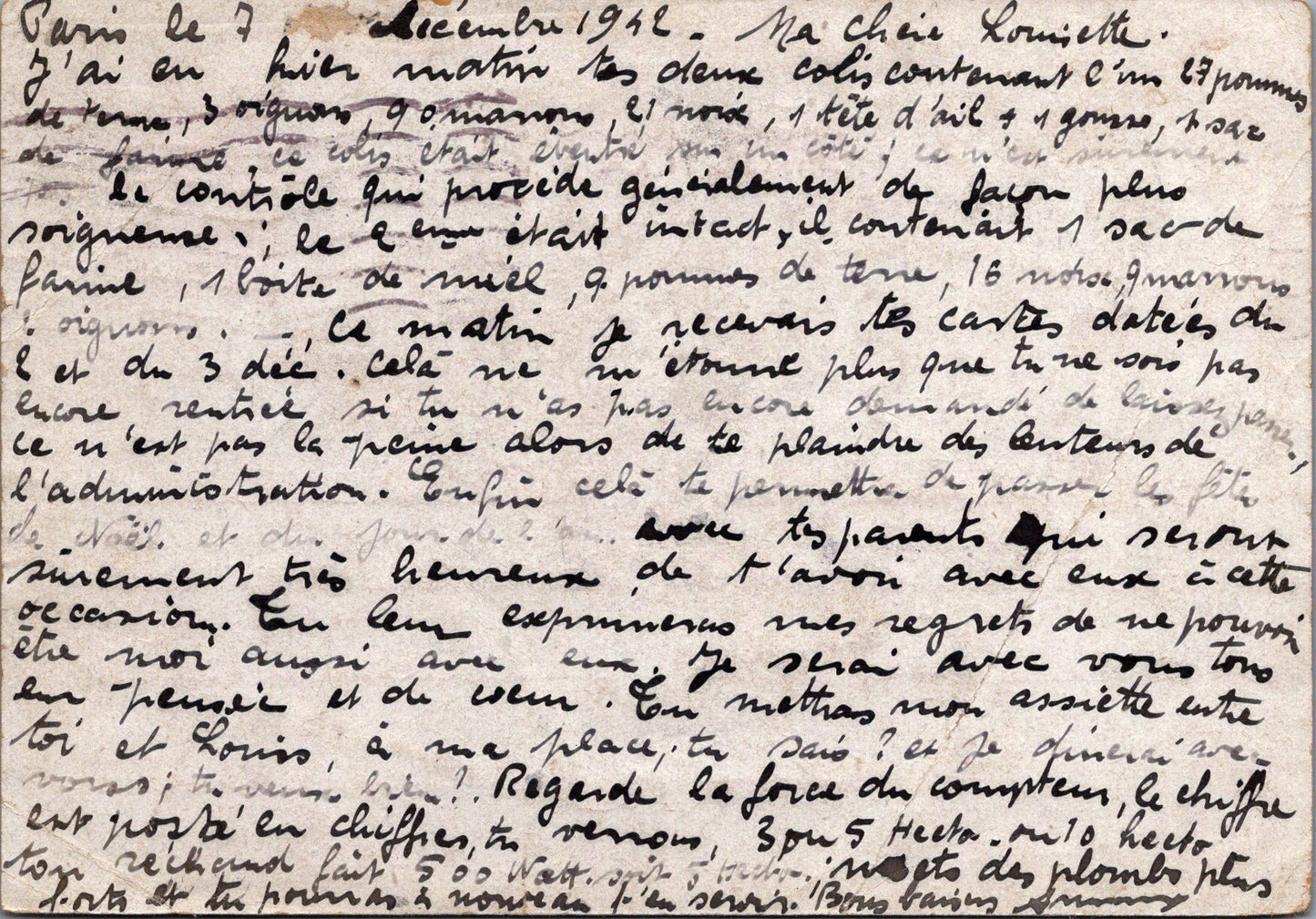 4 cartes de correspondance Pétain pour une femme du central téléphonique de Vichy 1942