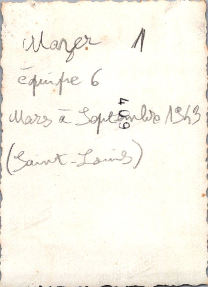 photo d'un jeune des chantiers de jeunesse nominative Mazer 1943 8,5 x 6 cm