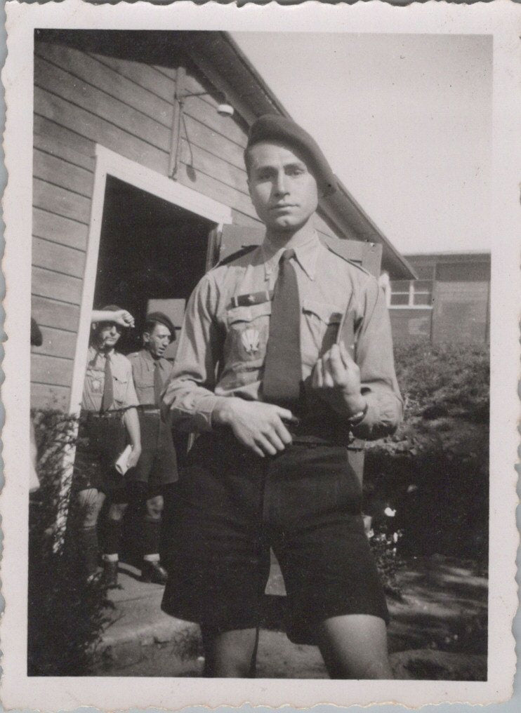 photo d'un jeune des chantiers de jeunesse nominative Quodverte ? 1943 8,5 x 6 cm