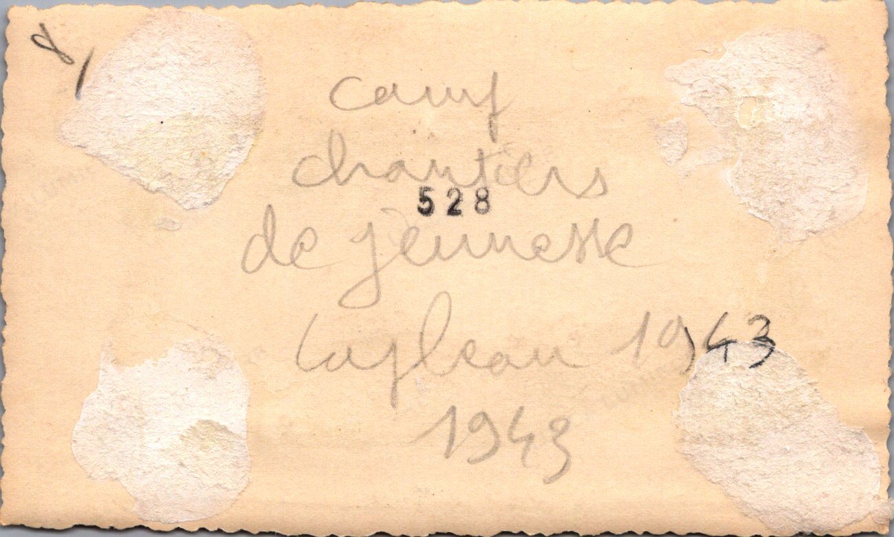 photo chantiers de jeunesse camp de Lapleau 11 x 6,5 cm