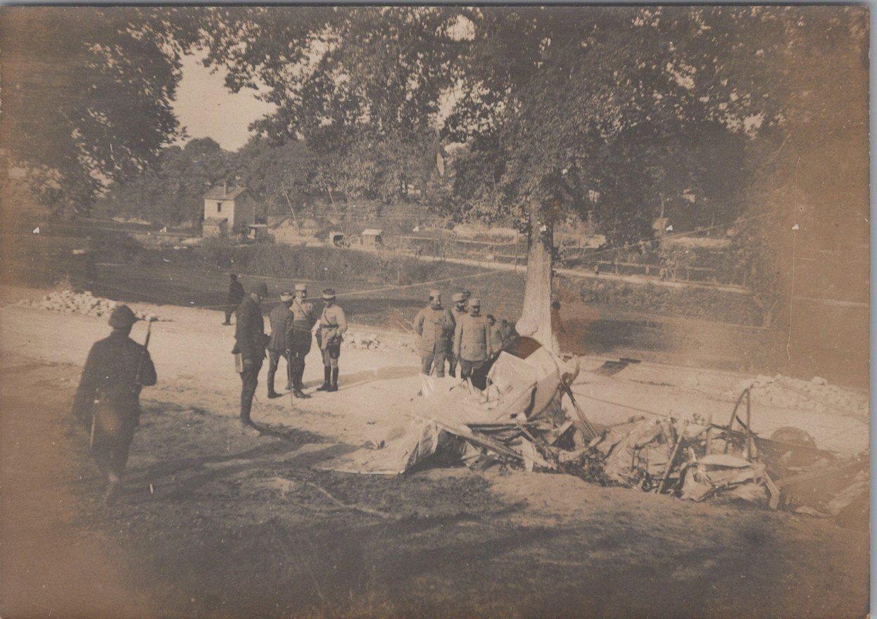 photo avion boche tombé près de Verdun 1914-1918 10,5 x 7,5 cm