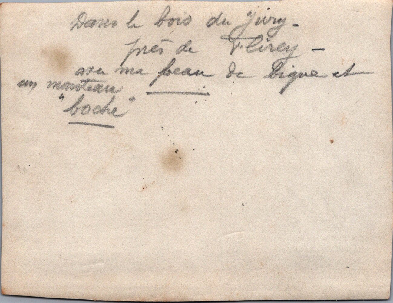 photo de poilus près de Flirey, peau de bique et manteau Boche 11x8,5 cm