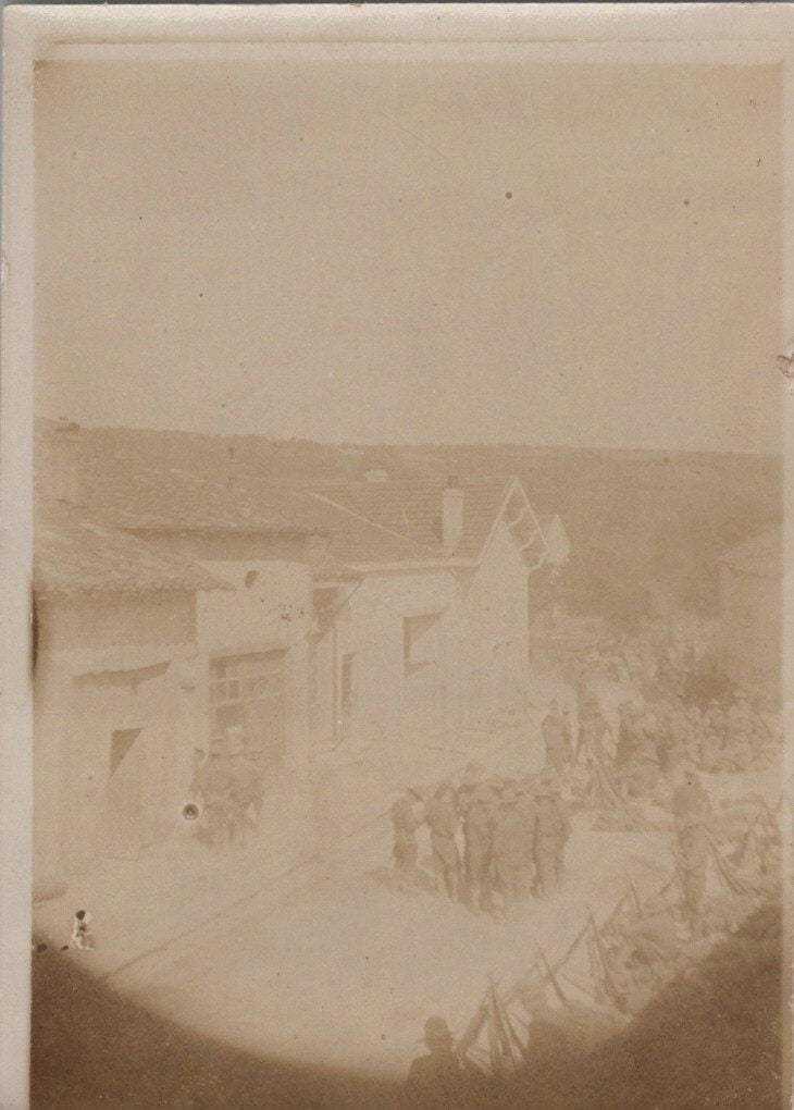 photo de l'arrivée des américains 1917 8,5 x 6 cm