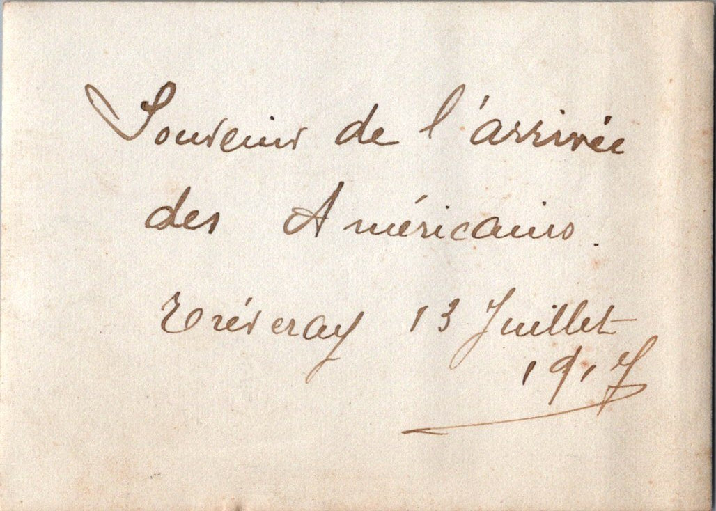 photo de l'arrivée des américains 1917 8,5 x 6 cm