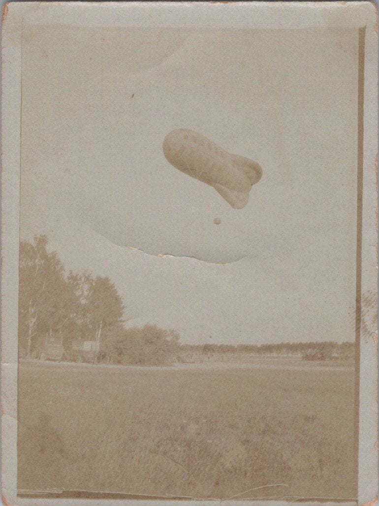 2 photos de saucisses françaises secteur de Champagne aout 1917 8,5 x 6 cm