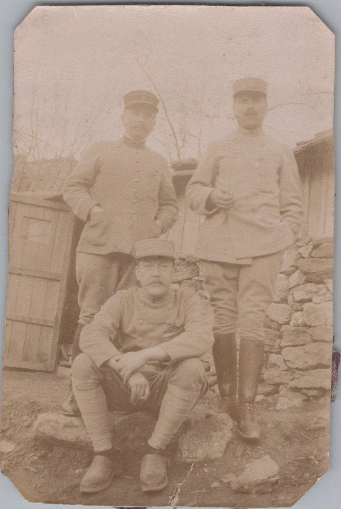 2 photos poilus de l'artillerie coloniale 1914-1918