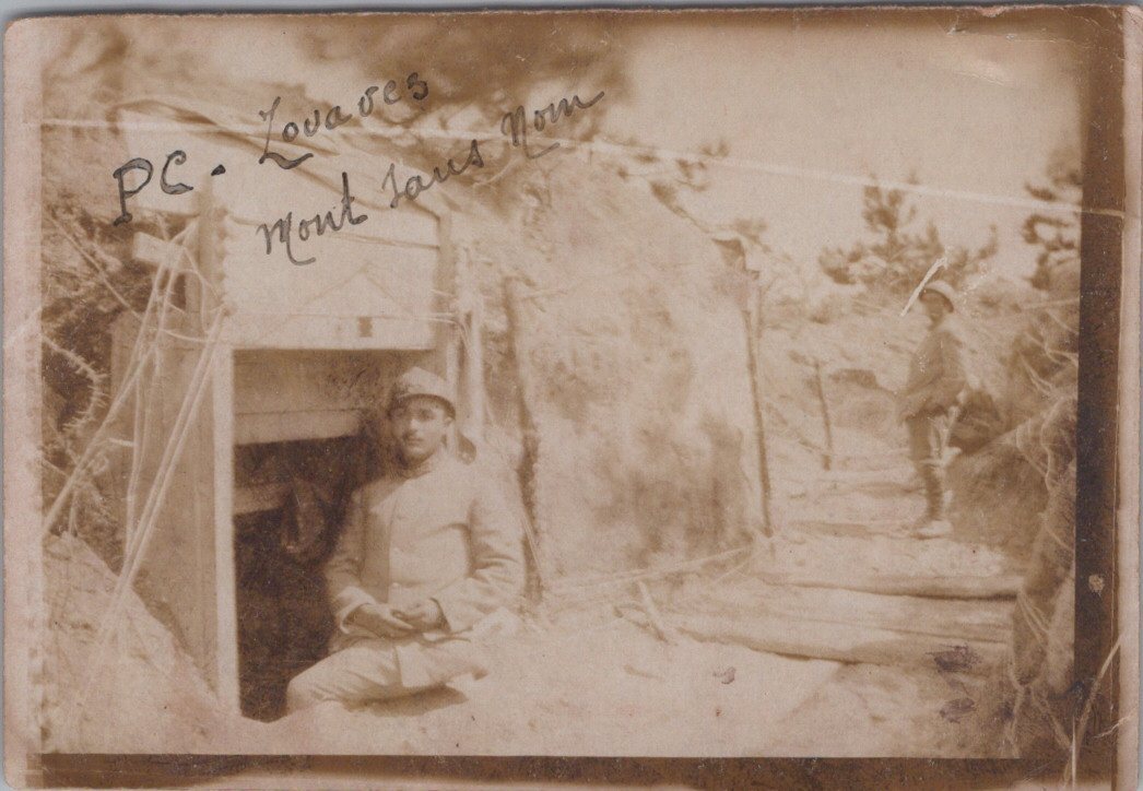 photo observatoire des zouaves Mont sans nom Champagne 1914-1918 9x6 cm