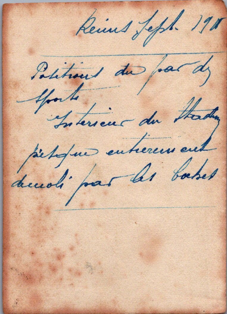 3 photos de la destruction de Reims 1914-1918 8x6 cm
