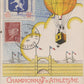 carte postale championnat d'athlétisme armée de l'air Lyon 1942, timbre avec insigne de l'escadrille 1/35