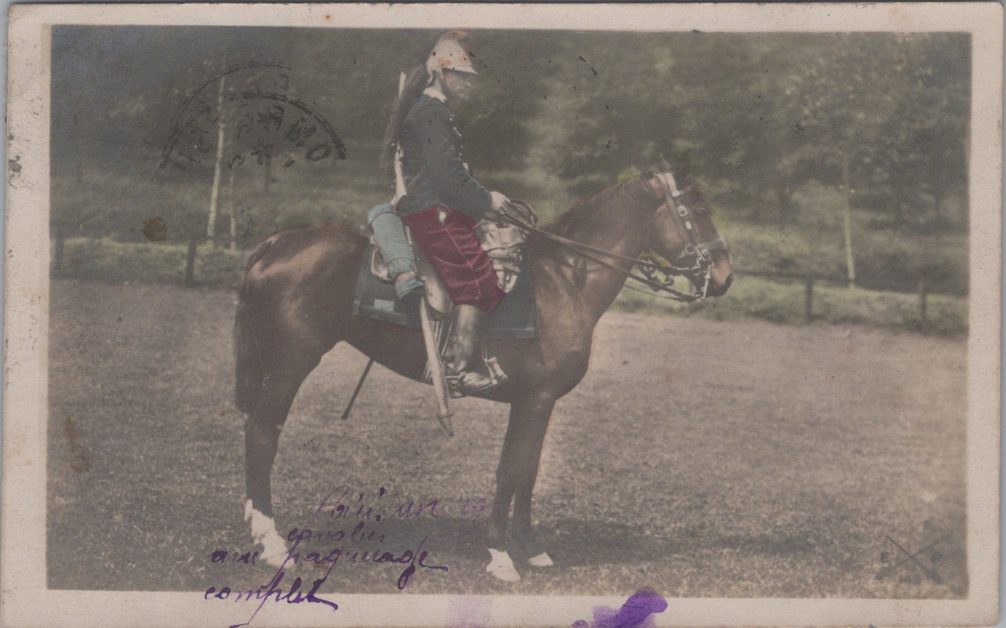carte photo colorisée d'un dragon 1913