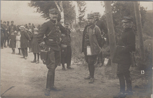carte photo colonel et officiers du 114°RI Saint Maixent