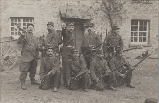 carte photo groupe de poilus du 23°Territorial 1914 Caen