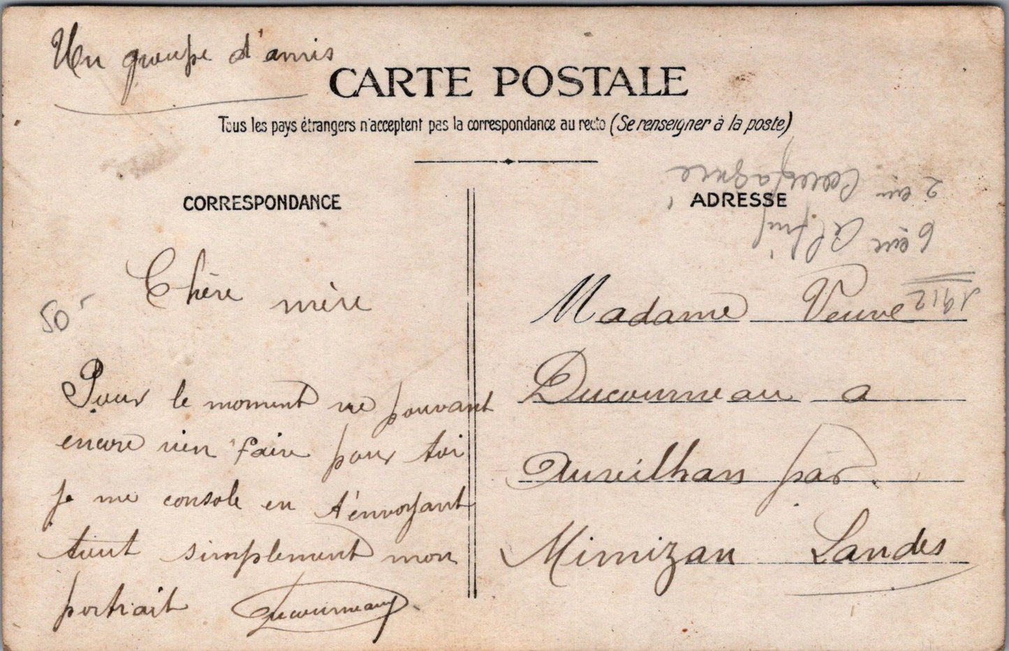 carte photo chasseurs de la 2° cie du 6°BCA 1912