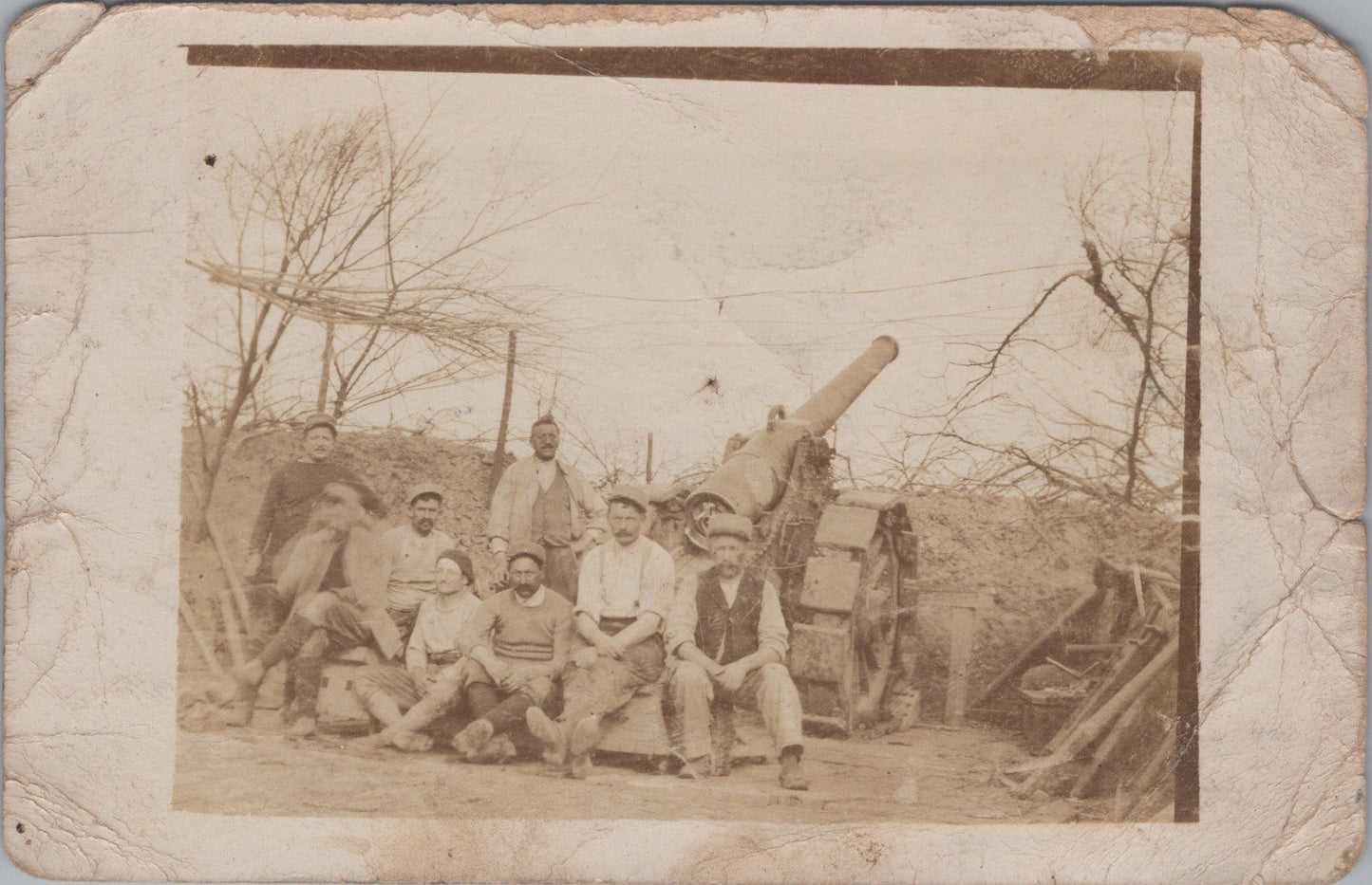 carte photo canon lourd français 1914-1918