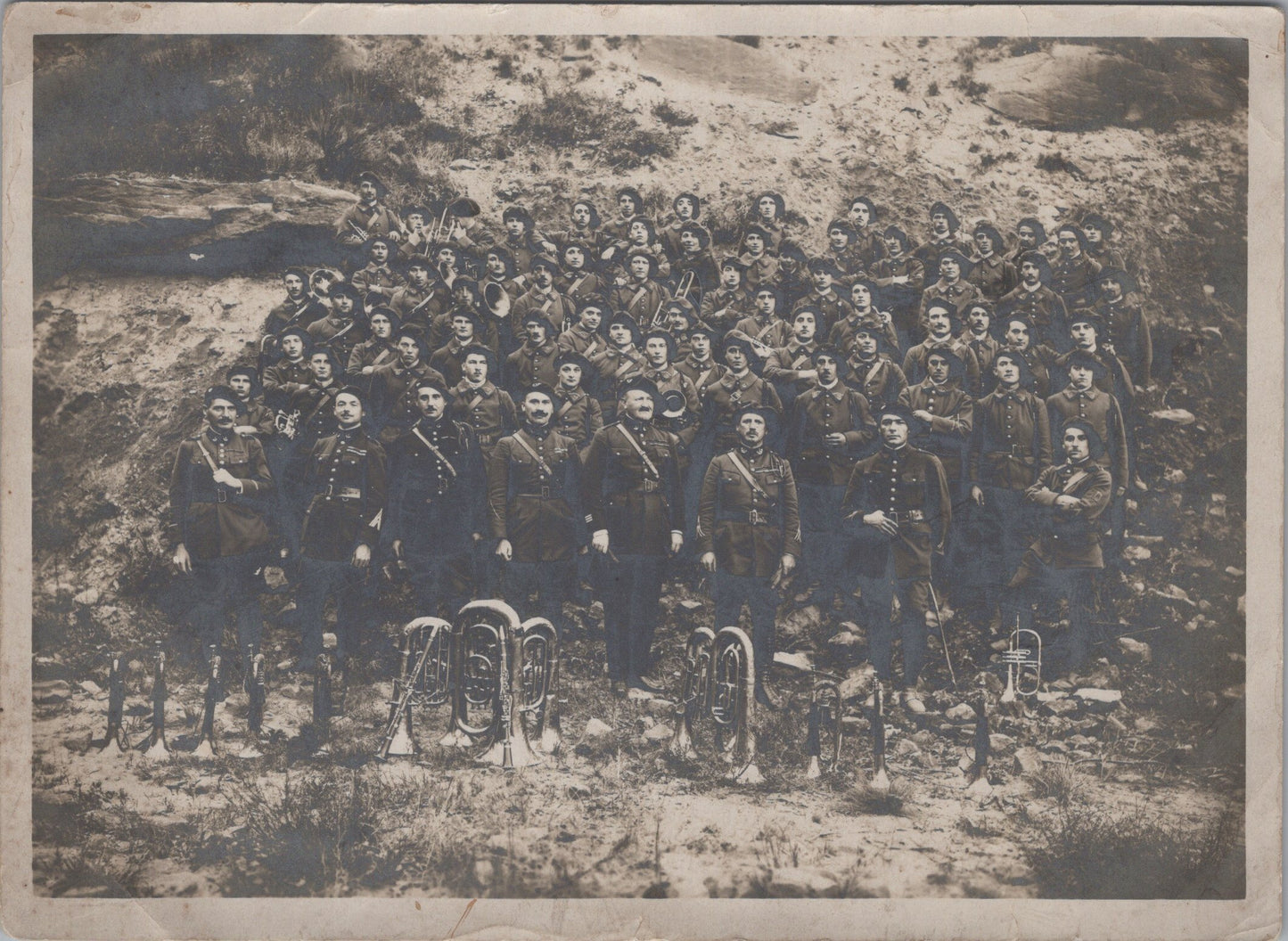 photo fanfare du 3°Bataillon de chasseurs alpins années 20 18x13 cm