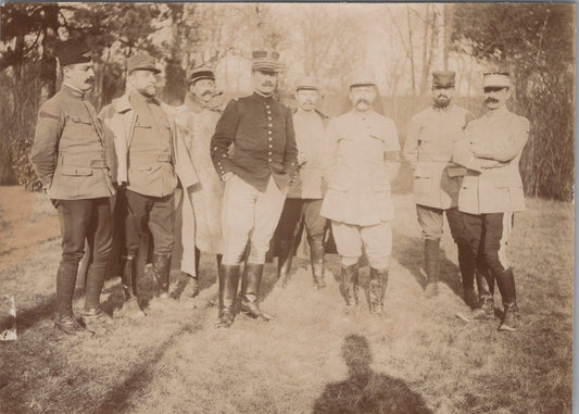 6 photos d'un état major en campagne avec généraux 11x8 cm