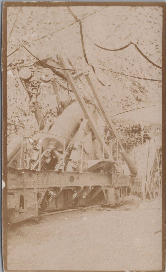 3 photos canon Français de 280 sur voie ferrée 11x6 cm