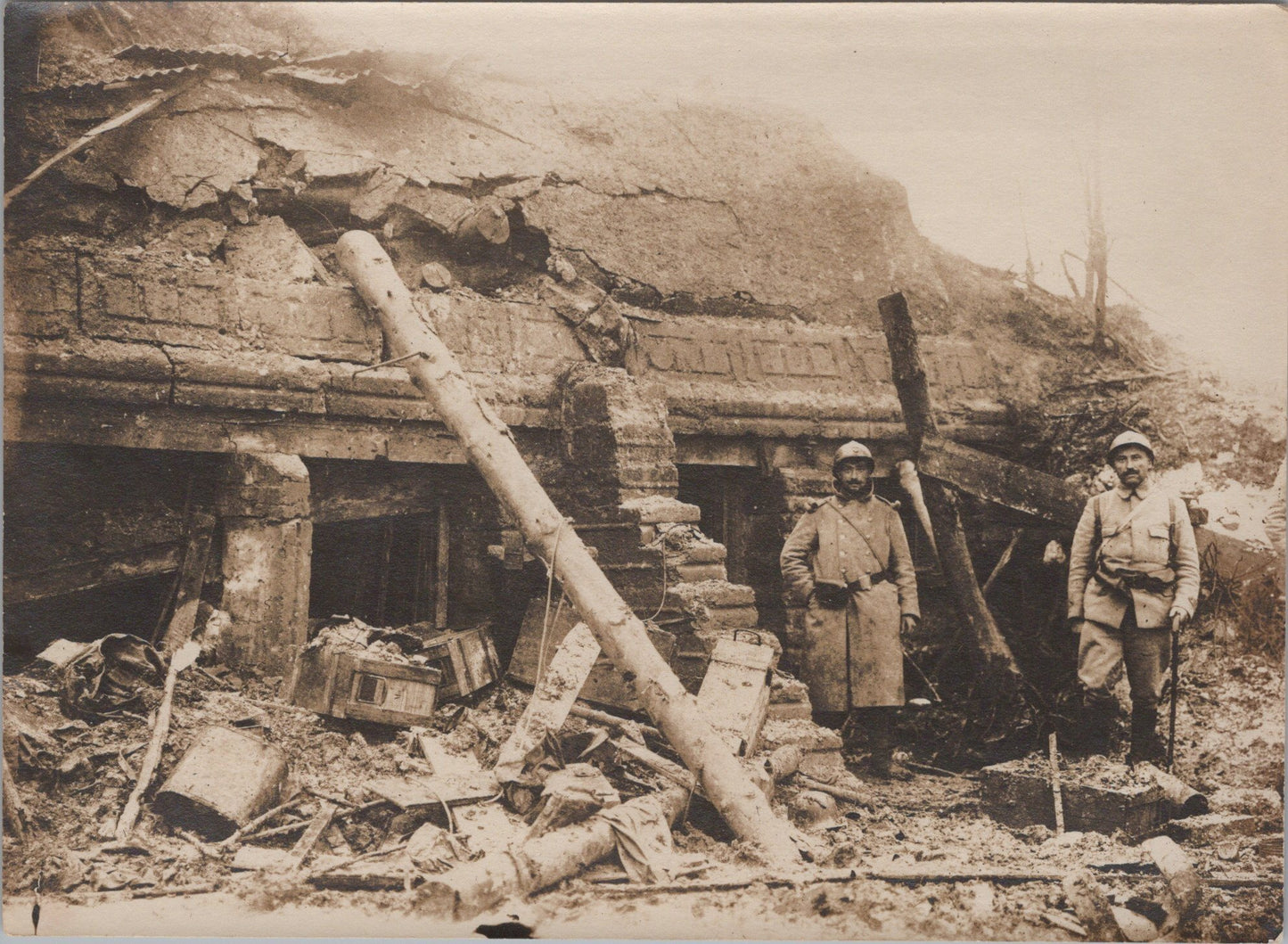 grande photo abri Boche au Chemin des Dames 1914-18 17x12 cm