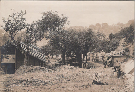 grande photo campement Brabant en Argonne 1914-18 17x12 cm