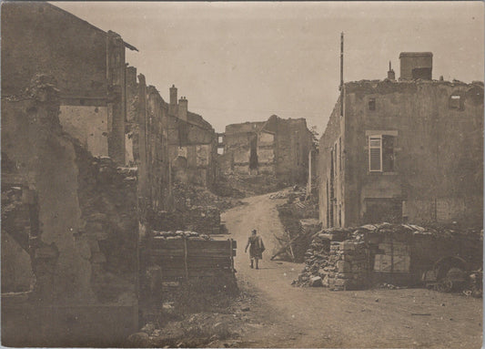 grande photo Nomeny rue principale Meurthe et Moselle 1914-18 17x12 cm