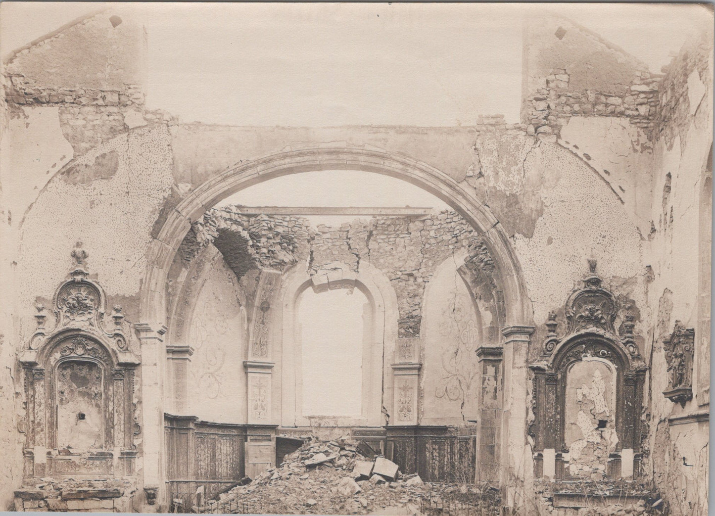 2 grandes photos église de Bouxières aux Chenes Meurthe et Moselle  1914-18 17x12 cm