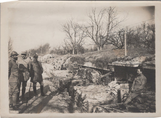 grande photo inspection ligne Hindenburg aout 1916 sud de Peronne Somme 1914-18 17x12 cm