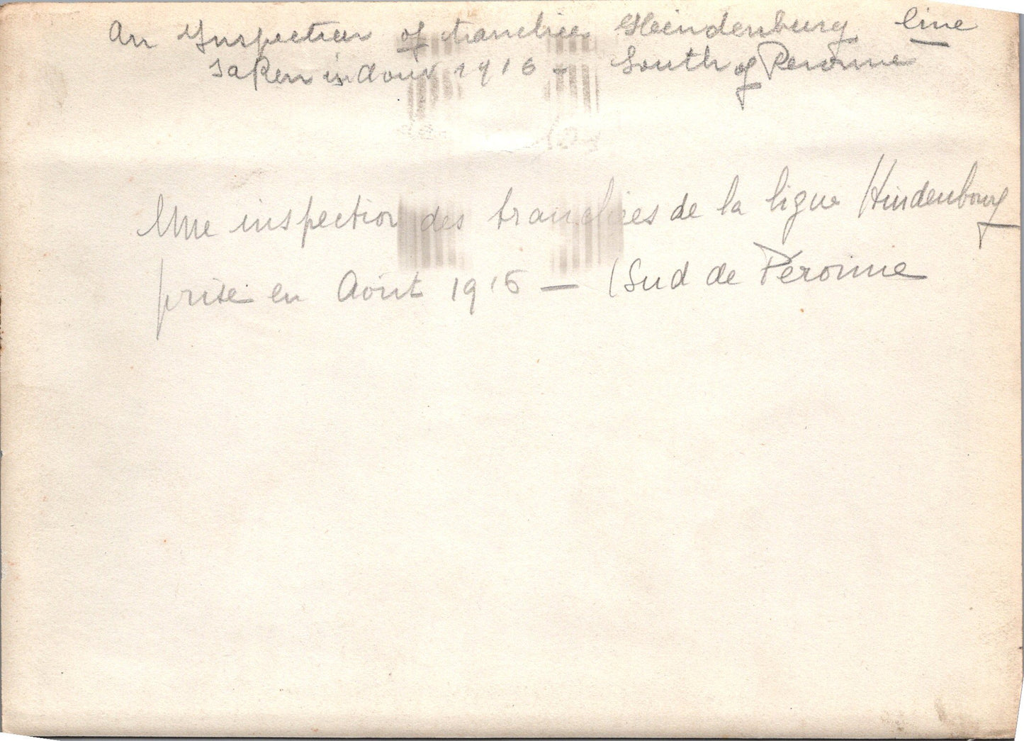 grande photo inspection ligne Hindenburg aout 1916 sud de Peronne Somme 1914-18 17x12 cm