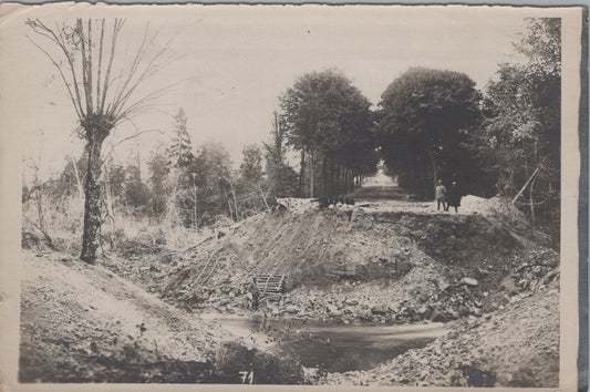 grande photo route de Reims à Rethel 1914-18 17x12 cm